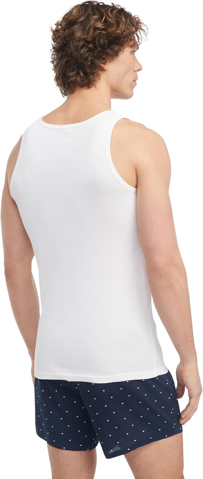 Tommy Hilfiger Men's Cotton Classics Sando Bunyan 1 PACK (3 PIECES) - 100% PURE COTTON - WHITE COLOR