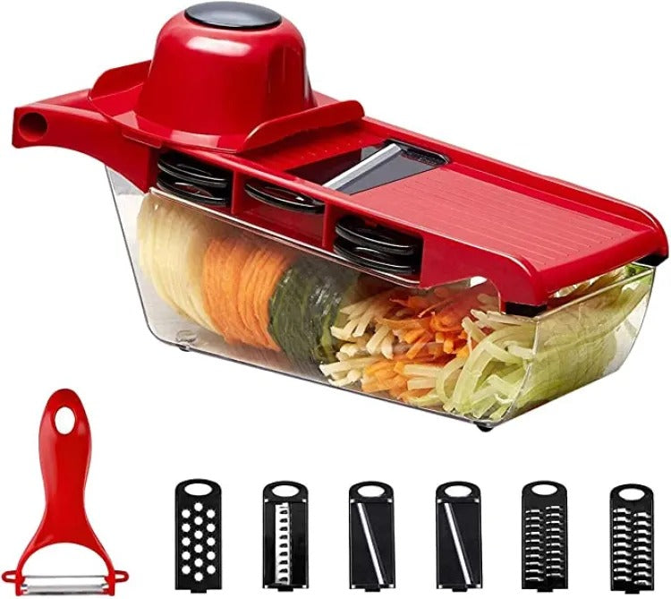 Multi‑Functional 10‑in‑1 Mandoline Slicer | Vegetable Cutter, Peeler, Chopper, Grater & Shredder