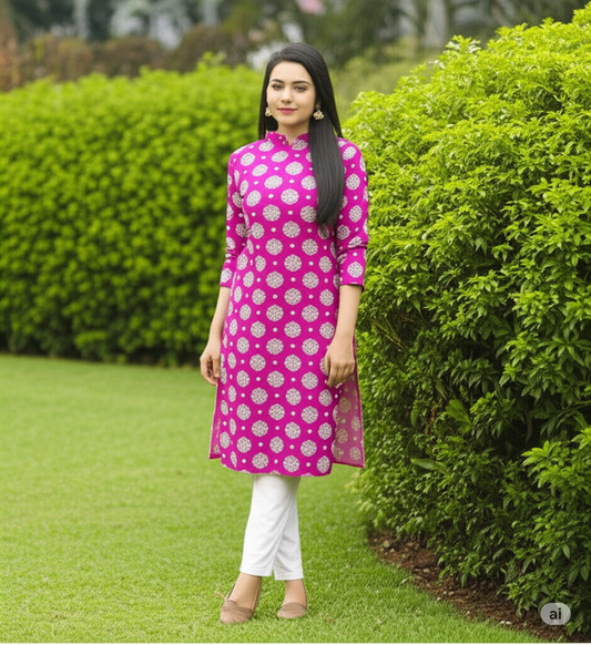 Magenta Khaddar Unstitched Dress ✨