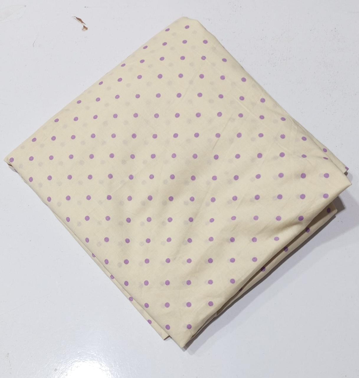 Dreamy Dots Khadar Fabric - Soft Lavender on Cream
